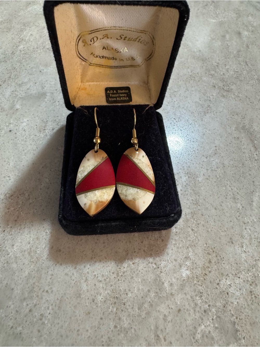 vintage fossil ivory earrings never worn